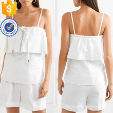 Correa de espagueti de algodón en capas blancas Top fabricación de verano Ropa de mujer de moda al por mayor (TA0091T)